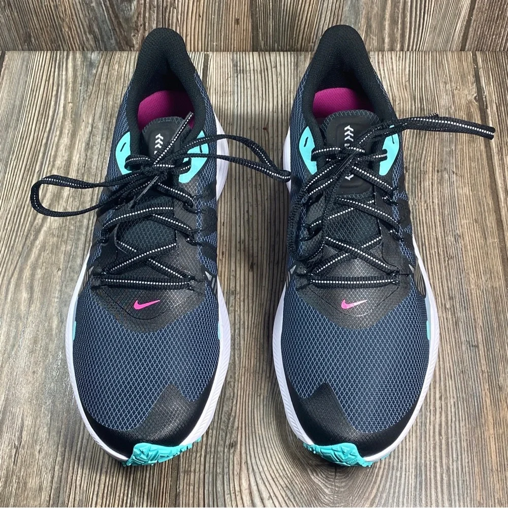 Nike Winflo 7 Run Shield Women's Size 9.5 Black, Gray, Green Running Shoes - Picture 6 of 16